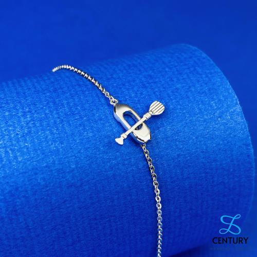 【世紀白金】Pt950鉑金手鍊 女力划船時尚白金手鍊 IG INS風手鍊 WHA145