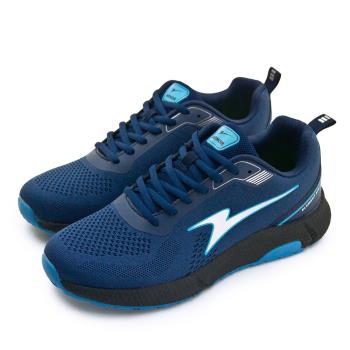 【ARNOR】男 輕量飛織Q彈緩震慢跑鞋 蓄能疾速系列 藍黑銀 33186