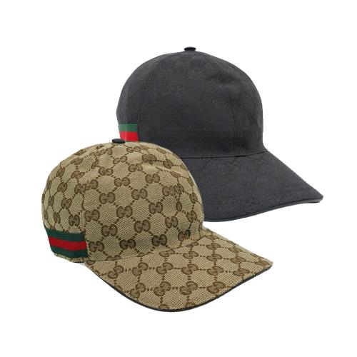 Gucci 經典雙G logo帆布棒球帽(二色任選)