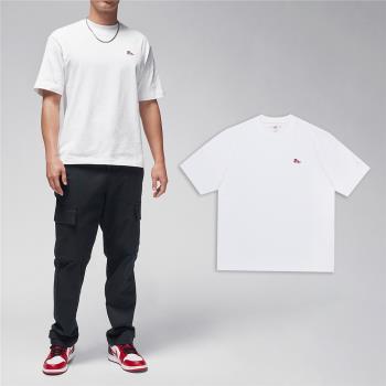Nike 短袖 Jordan Brand Tee 男款 白 紅 純棉 刺繡 AJ1 短T 棉T FN5983-100