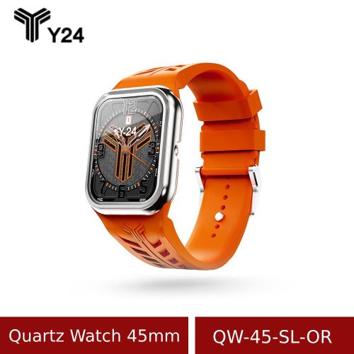【Y24】 Quartz Watch 45mm 石英錶芯手錶 QW-45-SL-OR 橘/銀 (不含錶殼)