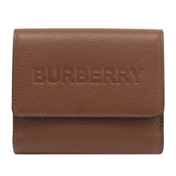 BURBERRY 8052828 LUNA 品牌LOGO壓紋釦式零錢短夾.咖