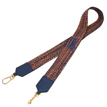 LOEWE 電繡LOGO拼色寬版織帶替換背帶.深藍 98cm