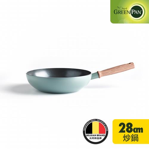【GreenPan】Mayflower 炒鍋28cm(高7.5cm)(不含蓋) 不沾鍋/不挑爐具/IH爐適用