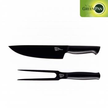 【GreenPan】Chop & Grill 不沾肉叉主廚刀兩件組 刀具/廚房配件
