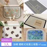 買5贈1【寢室安居】軟式珪藻土吸水地墊