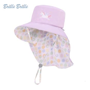 【Brille Brille】魟魚系列 頸部防護 兒童防曬帽 (加長型) - 5款可選