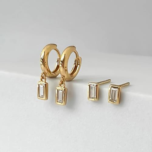 【Wanderlust+Co】晨露鋯石2件組耳環