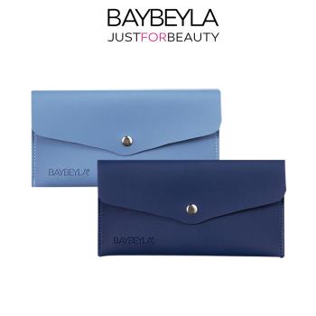 【BAYBEYLA貝貝拉】釘扣皮製信封刷具收納包淺藍/深藍