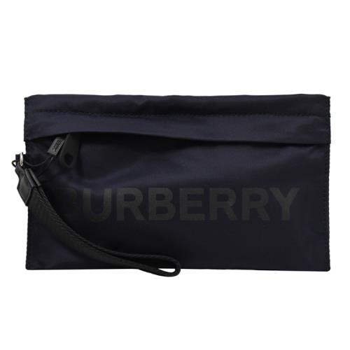 BURBERRY 8052841 品牌LOGO尼龍拉鍊手提/萬用包.深藍