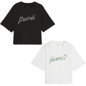 Puma 短袖上衣 女裝 手繪風 純棉 歐規 黑/白/紫【運動世界】68043201/68043202/68043260