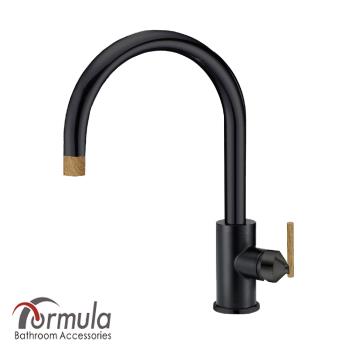Formula 臺製無鉛廚房龍頭 黑/木紋