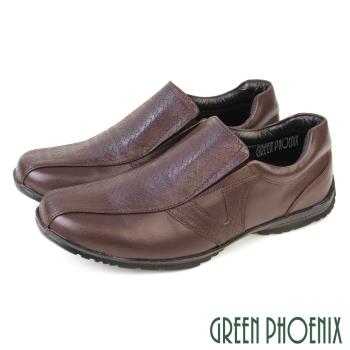 GREEN PHOENIX 男 休閒鞋 樂福鞋 商務鞋 皮鞋 懶人鞋 吸震減壓 台灣製T29-12260