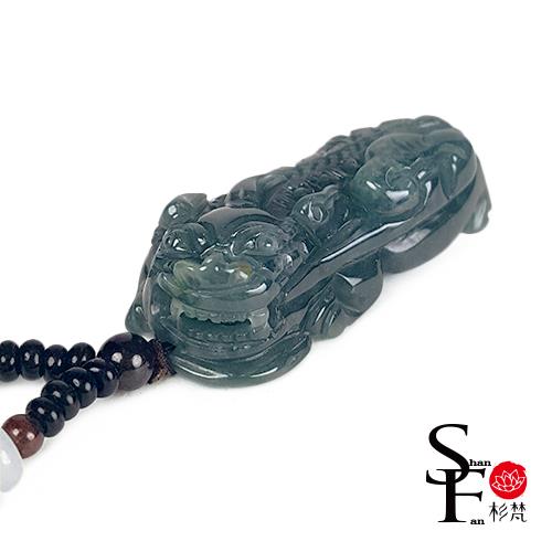 杉梵A貨翡翠藍水種知足利市招財貔貅項鍊(E363)|貔貅/麒麟|ETMall東森購物網