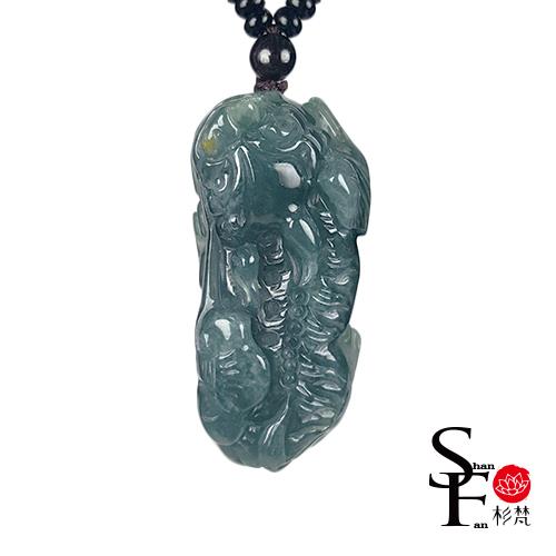 翡翠　貔貅 杉梵A貨翡翠藍水種知足利市招財貔貅項鍊(E363)|貔貅/麒麟|ETMall