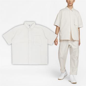 Nike 襯衫 NSW Air 男款 象牙白 水洗 做舊 純棉 寬鬆 短袖上衣 DX7869-133