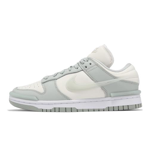 Nike 休閒鞋Wmns Dunk Low Twist 女鞋灰白皮革厚鞋舌運動鞋DZ2794-004