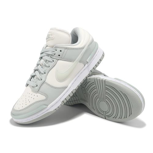 Nike 休閒鞋Wmns Dunk Low Twist 女鞋灰白皮革厚鞋舌運動鞋DZ2794-004