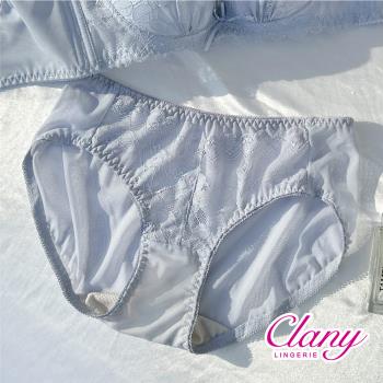 【可蘭霓Clany】MIT抑菌石墨烯蕾絲中腰M-XL透氣女內褲 藍色 3035-52