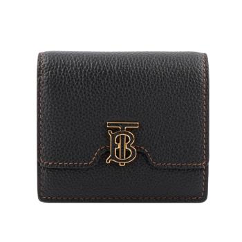 BURBERRY TB Logo 牛皮二折短夾(黑色)