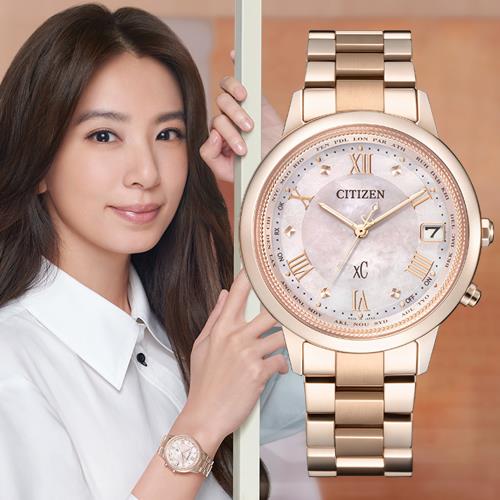 CITIZEN 星辰 XC Hebe田馥甄廣告款韶光電波鈦金屬光動能女錶/36mm(CB1137-65W)