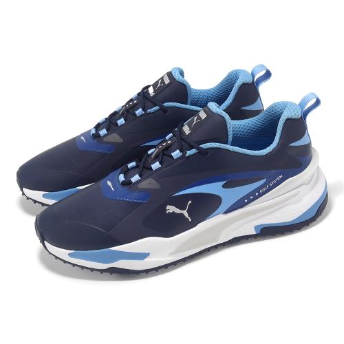 Puma 高爾夫球鞋 GS-Fast 男鞋 藍 白 防水鞋面 無鞋釘 抓地 運動鞋 37635713