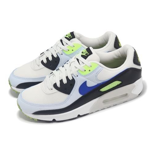 Nike 休閒鞋Wmns Air Max 90 女鞋藍螢光綠氣墊復古經典DH8010-102|休閒