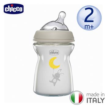 chicco-天然母感兩倍防脹玻璃奶瓶小單孔(一般流量)250ml