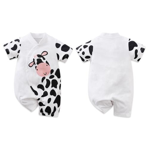 Colorland-棉質短袖包屁衣 寶寶連身衣 奶牛款嬰兒服