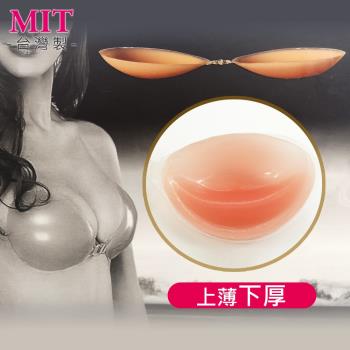 AMANDA艾曼達 MIT臺灣製 NU BRA 隱形內衣3D立體美容矽膠(上薄下厚款)