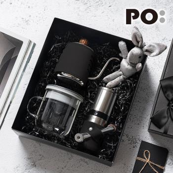 【PO:Selected】丹麥手沖咖啡三件禮盒組(咖啡壺-2色/玻璃杯350ml-4色/不銹鋼磨芯咖啡磨2.0)
