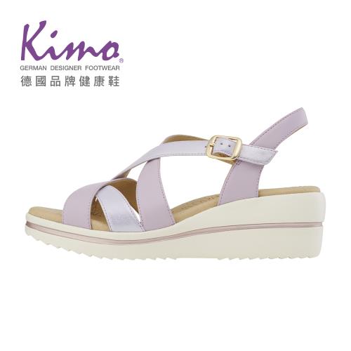 Kimo 羅馬假期｜雙交叉修飾設計楔型涼鞋 女鞋 (浪漫紫 KBDSF167079)