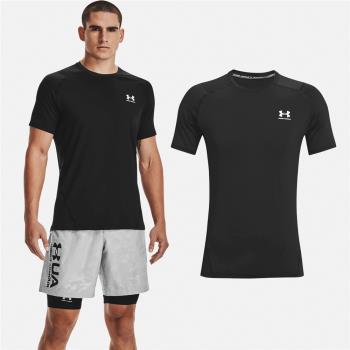 under armour 短袖 hg armour tee 男款 黑 白 吸汗 快乾 緊身 運動 籃球 ua 1361683001