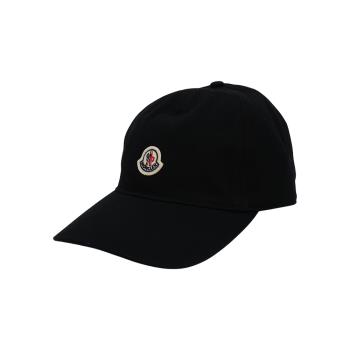 Moncler 棉布品牌徽標棒球帽(黑)