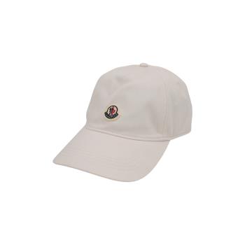 Moncler 棉布品牌徽標棒球帽(米白)