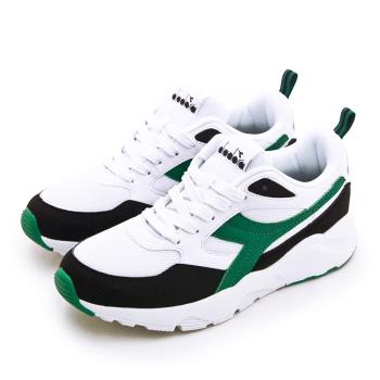 【DIADORA】男 迪亞多那 運動生活時尚潮流復古慢跑鞋 回到未來系列 白黑綠 73293