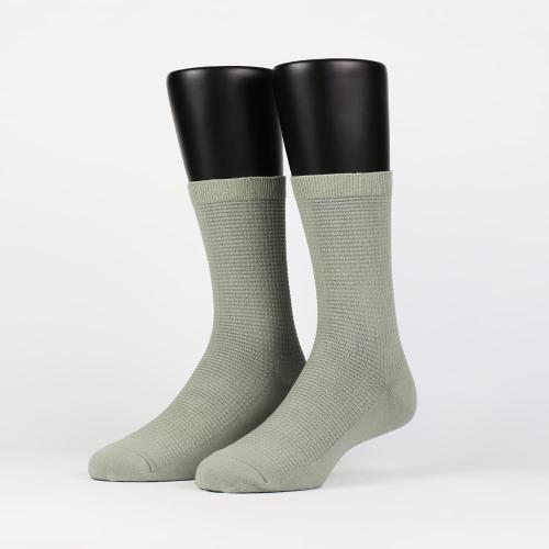 【FOOTER除臭襪】華夫格微分子襪高筒襪-男款(T75L-灰綠)