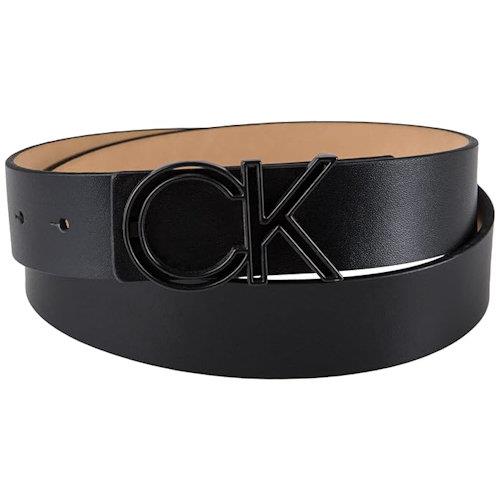 CK 2024男時尚CK經典Logo標扣黑色皮帶(預購)