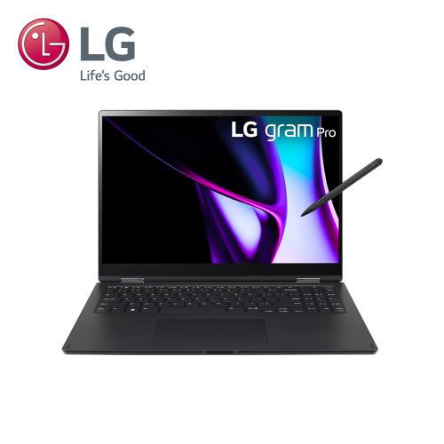 LG樂金 gram Pro 16型極致輕薄 AI翻轉觸控筆電-曜石黑(Ultra 7-16G/512G SSD/Win11) 16T90SP-K