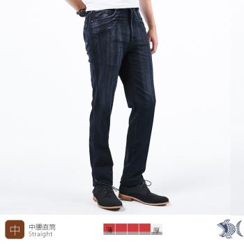 【KDLK紳士男褲】硬派刷色 彈性牛仔男褲(中腰) 390(2044)