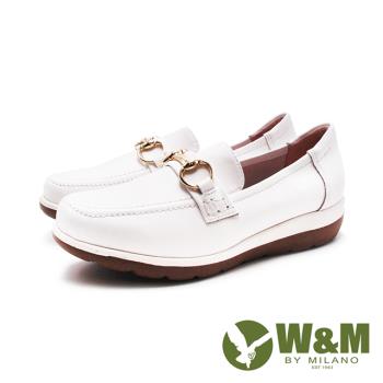 W&M(女)馬銜釦新版高彈樂福休閒鞋 女鞋-白色