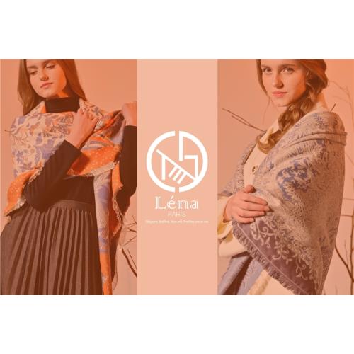 Léna法國頂級雙面花樣披肩