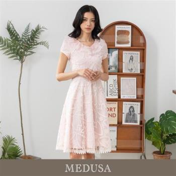 現貨【MEDUSA 曼度莎】浪漫粉紅愛心蕾絲小禮服（M-XL）｜禮服洋裝 粉紅禮服