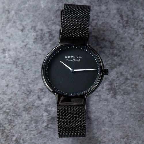 BERING 丹麥國寶 MAX RENE設計師聯名限量時尚錶款/31mm-黑-15531-123