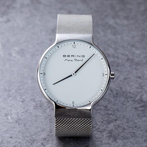 BERING 丹麥國寶 MAX RENE設計師聯名限量時尚錶款/40mm-銀-15540-004銀