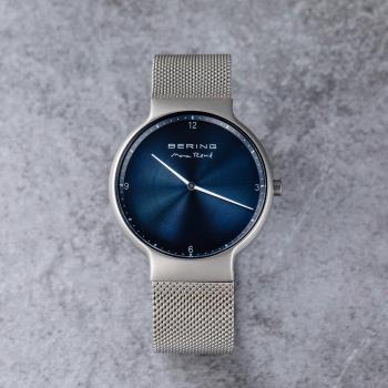 BERING 丹麥國寶 MAX RENE設計師聯名限量時尚錶款/40mm-藍+灰-15540-077