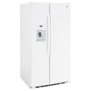 Mabe美寶 GSS25GGPWW 733L 大容量對開冰箱，白色外觀設計，高178cm x 寬91cm x 深84cm 的尺寸完美適合現代廚房。採用定頻馬達，提供穩定冷藏效果，雙門對開設計方便取用。全機及壓縮機保固1年，包含基本運送及拆箱服務。大型容量超過601公升，滿足大家庭儲物需求，選購Mabe美寶冰箱，享受可靠品質與實用功能。