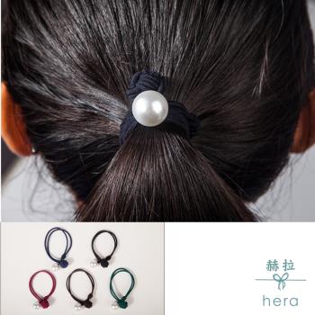 Hera 赫拉 小清新大珍珠雙層打結髮圈-5入組(不挑色)