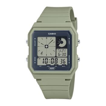 【CASIO 卡西歐】方型電子錶 墨綠 時間雙顯示 輕巧時尚 生活防水 LF-20W (LF-20W-3A)
