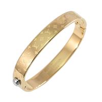 Louis Vuitton LV M00252 Nanogram 經典LOGO雕花金手鐲-M號